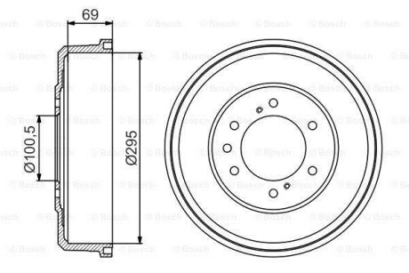 Тормозной барабан задний BOSCH 0 986 477 165