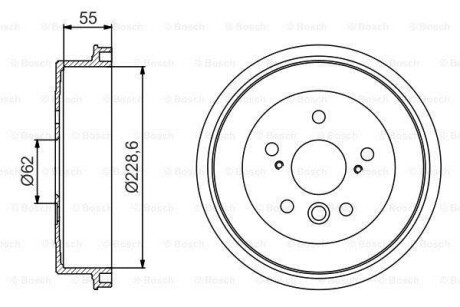 Тормозной барабан задний BOSCH 0 986 477 168