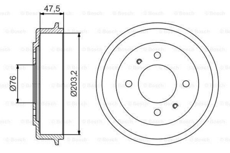 Тормозной барабан задний BOSCH 0 986 477 180