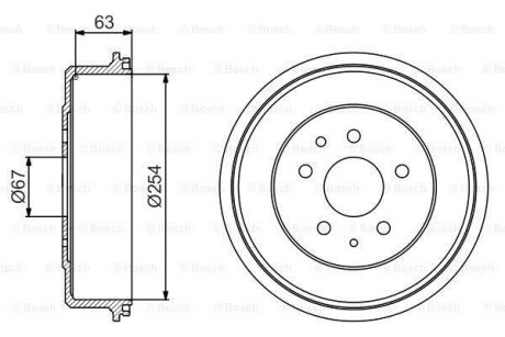 Тормозной барабан задний BOSCH 0 986 477 183