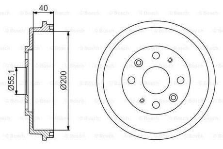 Тормозной барабан задний BOSCH 0 986 477 191