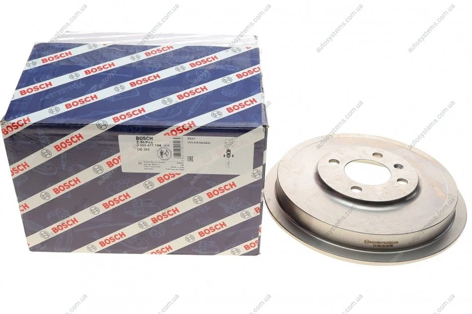Барабан гальмівний (задній) VW Caddy II 95-04 BOSCH 0 986 477 194 (фото 1)