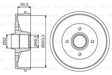 Тормозной барабан со ступичным подшипником в сборе BOSCH 0 986 477 197