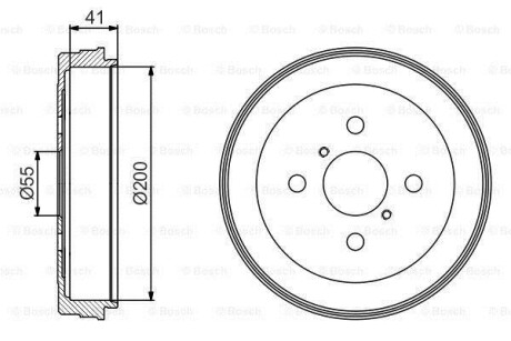 Тормозной барабан задний BOSCH 0 986 477 199