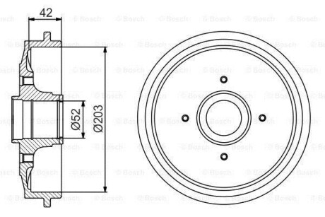 Тормозной барабан задний BOSCH 0 986 477 201