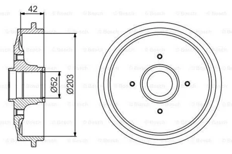 Тормозной барабан задний BOSCH 0 986 477 201