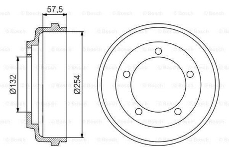 Тормозной барабан задний BOSCH 0 986 477 204