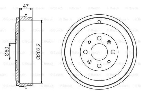 Тормозной барабан задний BOSCH 0 986 477 207