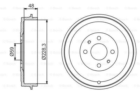 Тормозной барабан задний BOSCH 0 986 477 212