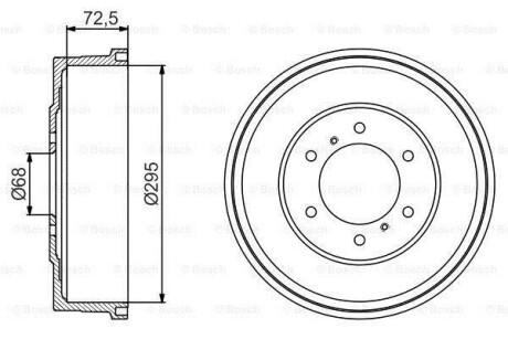 Тормозной барабан задний BOSCH 0 986 477 215