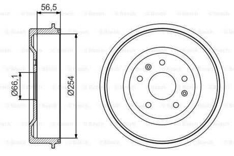 Тормозной барабан задний BOSCH 0 986 477 227