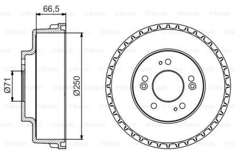 Тормозной барабан задний BOSCH 0 986 477 228