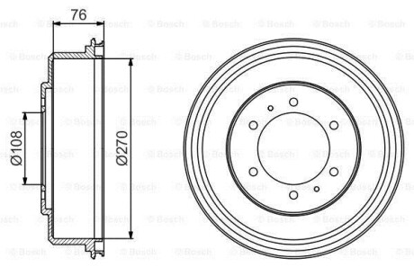 Тормозной барабан задний BOSCH 0 986 477 233