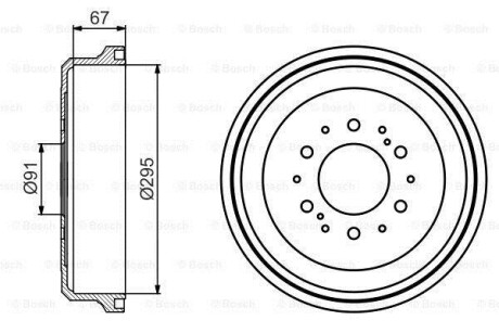 Тормозной барабан задний BOSCH 0 986 477 241