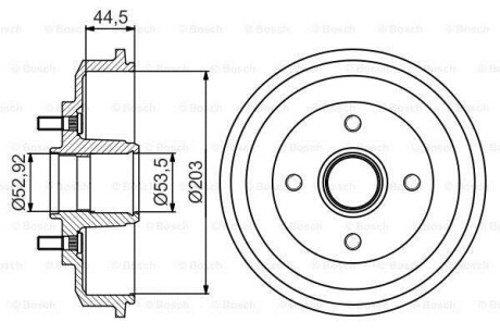 Тормозной барабан со ступичным подшипником в сборе BOSCH 0 986 477 266