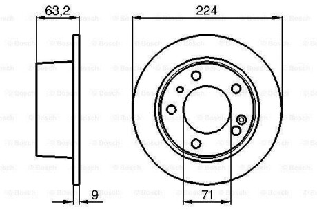 Тормозной диск задний невентилируемый BOSCH 0 986 478 141