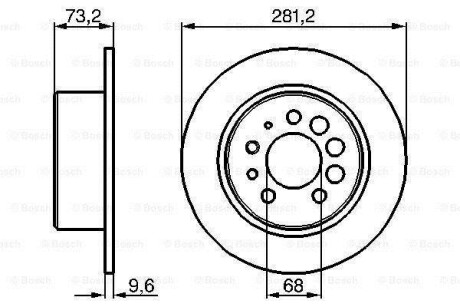 Тормозной диск задний невентилируемый BOSCH 0 986 478 143