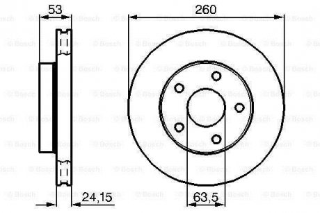 Диск гальмівний (передній) Ford Scorpio 1.8-2.9 85-94 (260x24.4) BOSCH 0 986 478 195