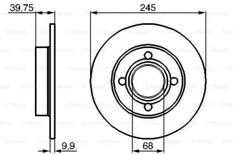 Тормозной диск задний невентилируемый BOSCH 0 986 478 216