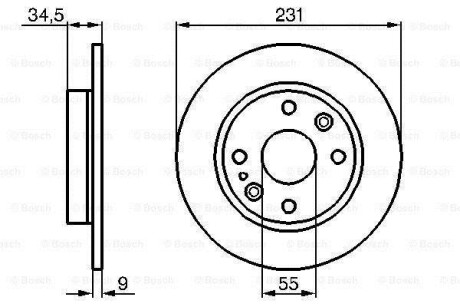 Тормозной диск задний невентилируемый BOSCH 0 986 478 242