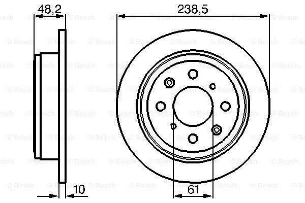 Тормозной диск задний невентилируемый BOSCH 0 986 478 350 (фото 1)