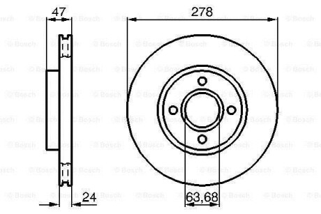 Тормозной диск передний вентилируемый BOSCH 0 986 478 427