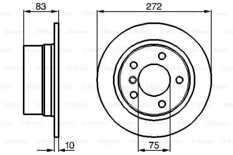 Тормозной диск задний невентилируемый BOSCH 0 986 478 439 (фото 1)