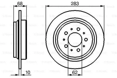 Тормозной диск задний невентилируемый BOSCH 0 986 478 445