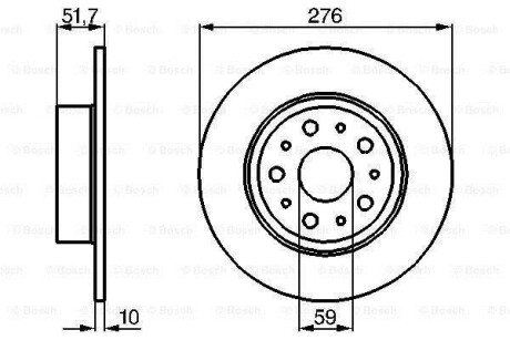 Тормозной диск задний невентилируемый BOSCH 0 986 478 463