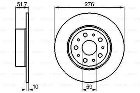 Тормозной диск задний невентилируемый BOSCH 0 986 478 463