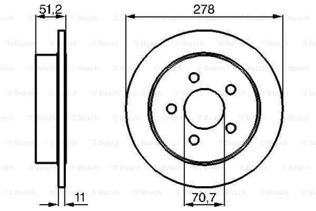 Тормозной диск задний невентилируемый BOSCH 0 986 478 487