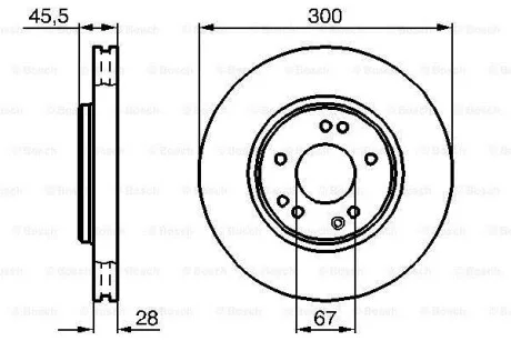 Тормозной диск передний вентилируемый BOSCH 0 986 478 526