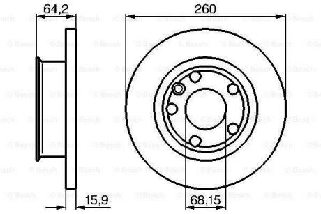 Диск гальмівний передн Лів/Прав VW CALIFORNIA T4 CAMPER, TRANSPORTER T4 1.8-2.5D 07.90-06.03 BOSCH 0 986 478 547