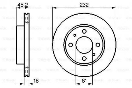 Диск гальмівний (передній) Nissan Almera 1.4 95-00 BOSCH 0 986 478 650