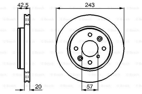 Тормозной диск передний вентилируемый BOSCH 0 986 478 659