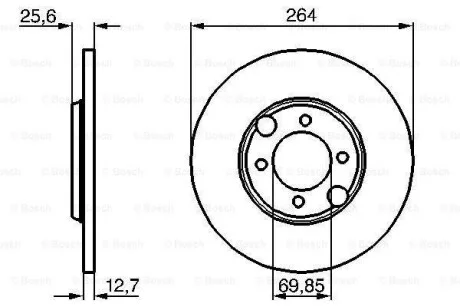 Тормозной диск задний невентилируемый BOSCH 0 986 478 689