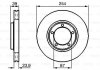 Диск гальмівний (передній) Mitsubishi L300/L400 94-05 (254x24) (з вентиляцією) BOSCH 0 986 478 714 (фото 2)