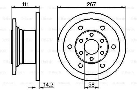 Тормозной диск передний невентилируемый BOSCH 0 986 478 742