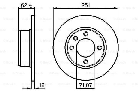 Тормозной диск задний невентилируемый BOSCH 0 986 478 879