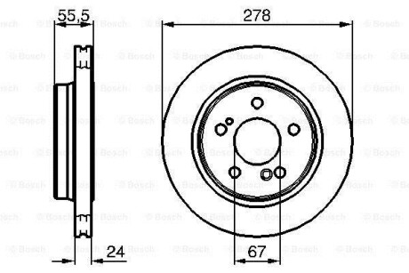 Тормозной диск задний вентилируемый BOSCH 0 986 479 133