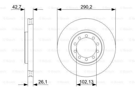 Тормозной диск передний вентилируемый BOSCH 0 986 479 342