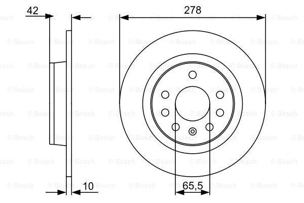 Тормозной диск задний невентилируемый BOSCH 0 986 479 515 (фото 1)