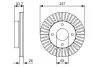 Диск гальмівний (передній) Nissan NV200 10- (256,5x26) (вентильований) BOSCH 0 986 479 535 (фото 9)