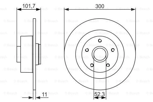 Тормозной диск задний невентилируемый BOSCH 0 986 479 573 (фото 1)
