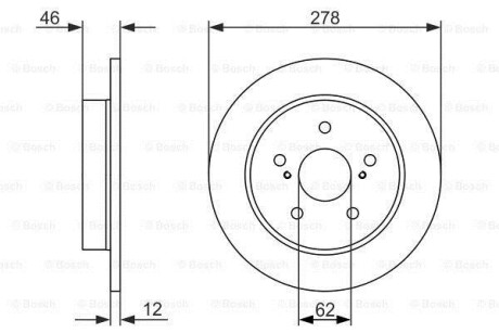 Тормозной диск задний невентилируемый BOSCH 0 986 479 752