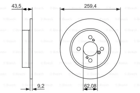 Тормозной диск задний невентилируемый BOSCH 0 986 479 792