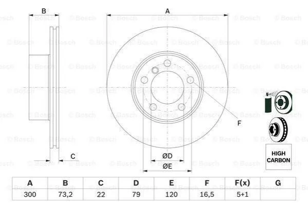 Тормозной диск BOSCH 0 986 479 A18 (фото 1)
