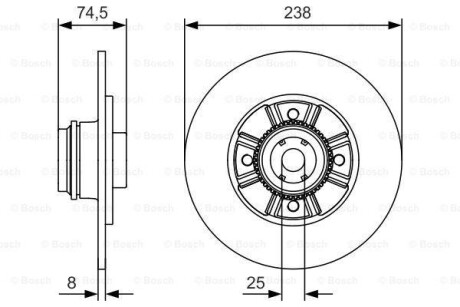 Тормозной диск задний невентилируемый BOSCH 0 986 479 A48