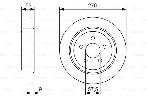 Тормозной диск задний невентилируемый BOSCH 0 986 479 A79 (фото 1)