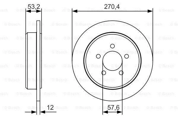 Тормозной диск задний невентилируемый BOSCH 0 986 479 A80 (фото 1)